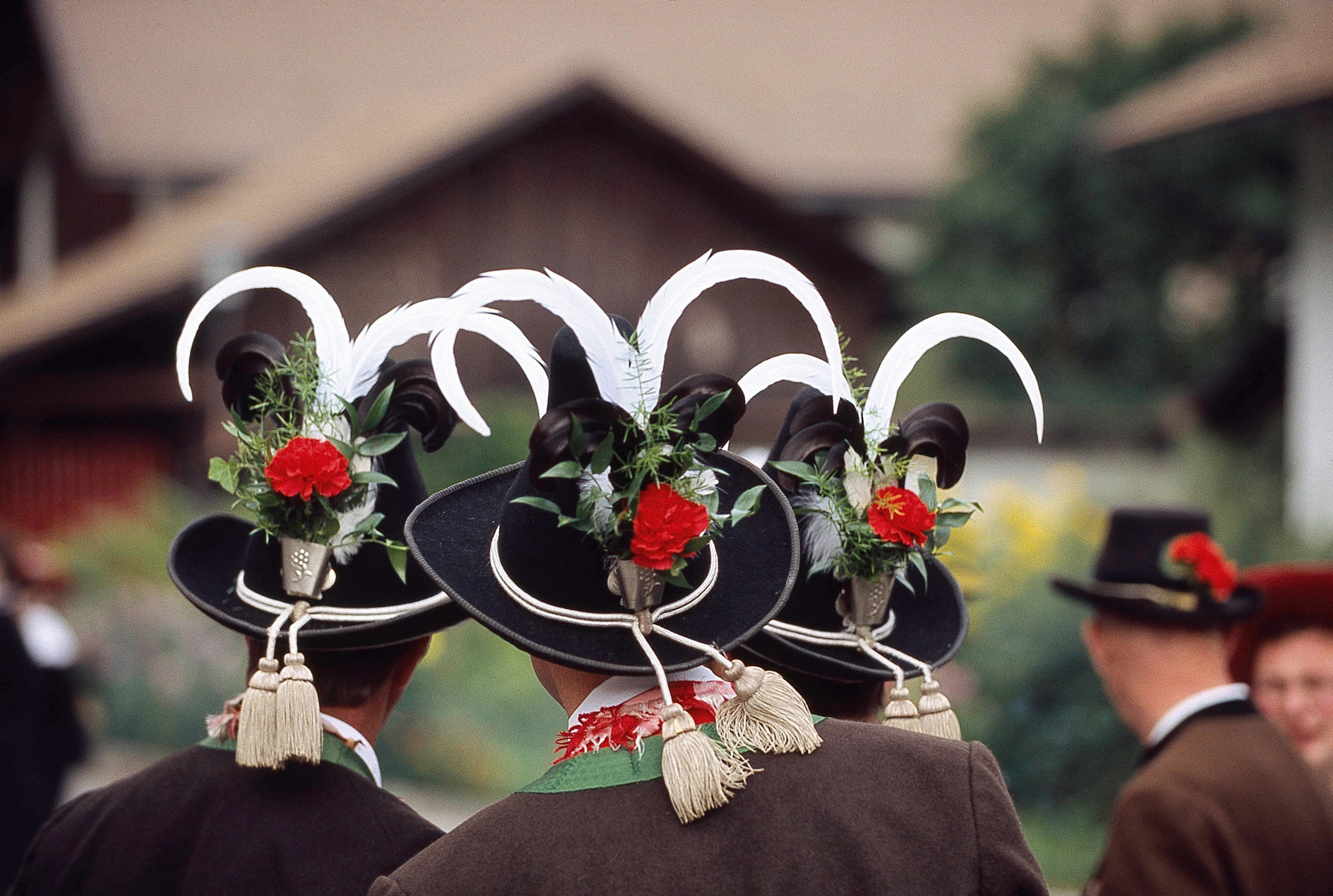 People dressed in traditional costumes.