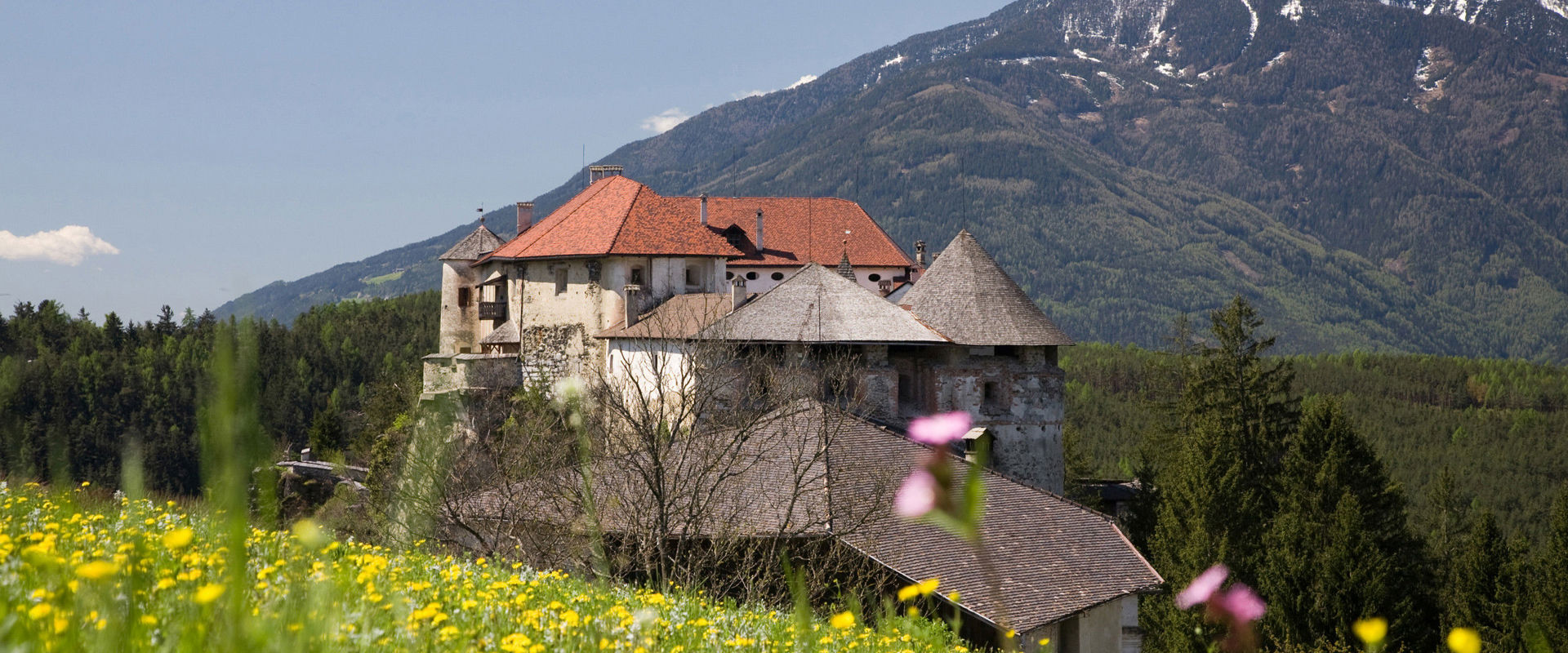 Rodeneck Rodenegg Castle in Rodeneck in spring