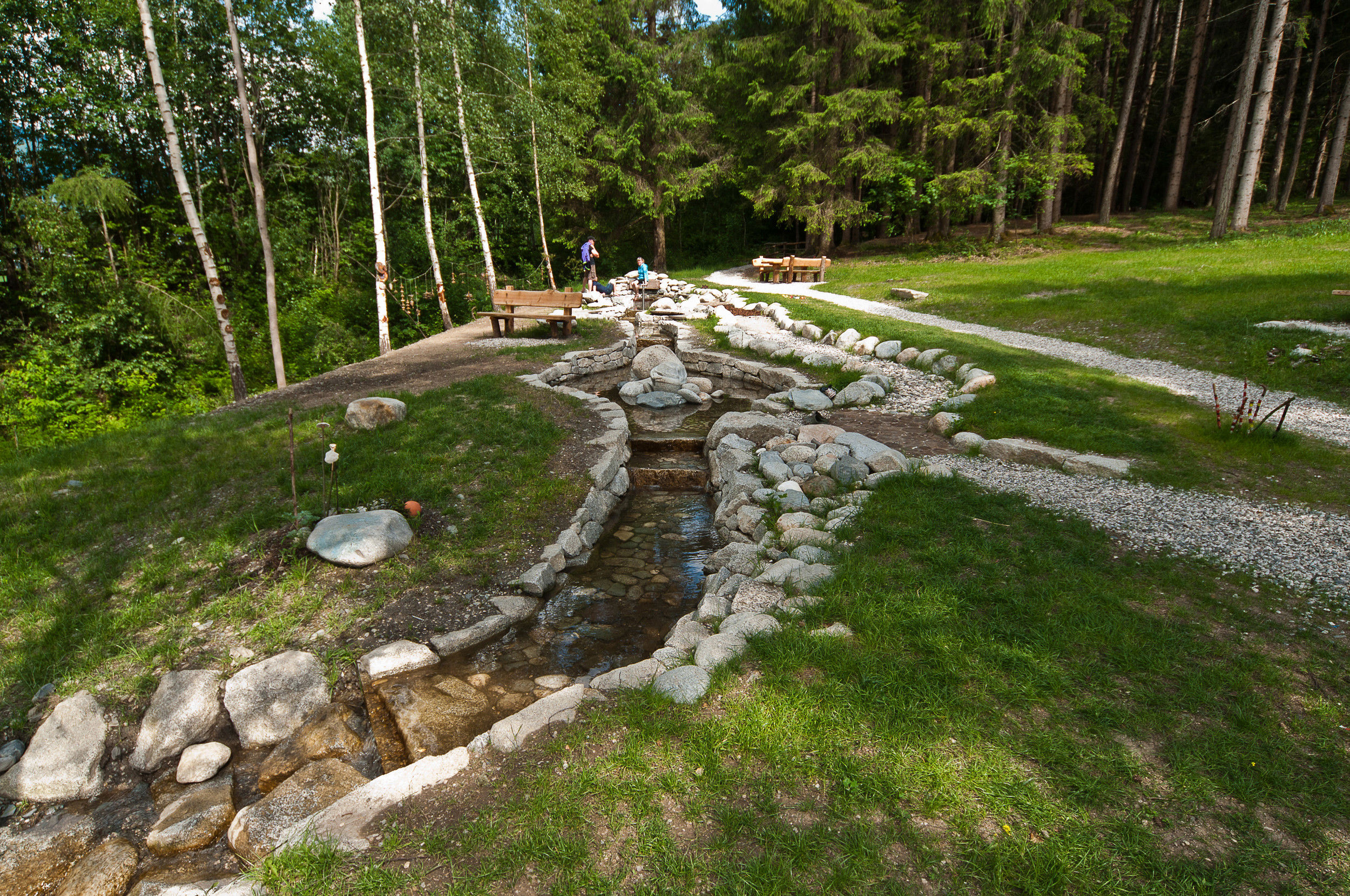 Kneipp path built with stones in the forest