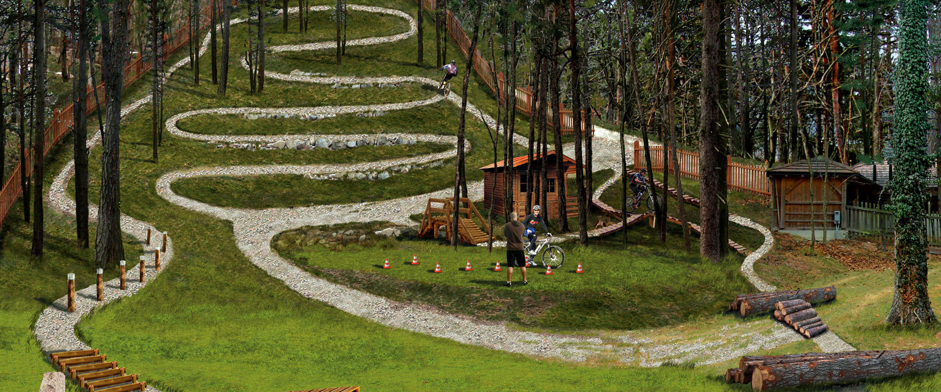 Ötzi Bike Academy Naturns Bike parcours with riding technique training.