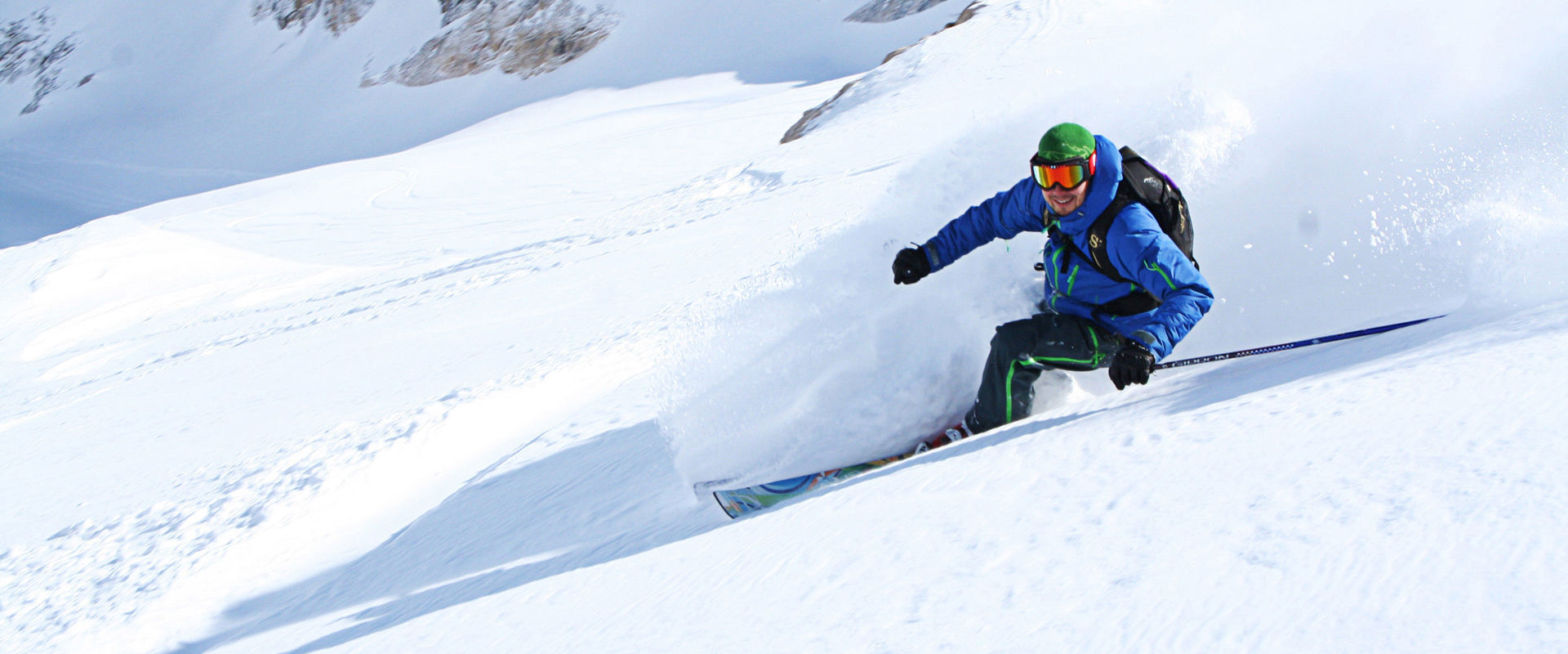 Downhill skiing on the spring snow Downhill skiing on the spring snow.