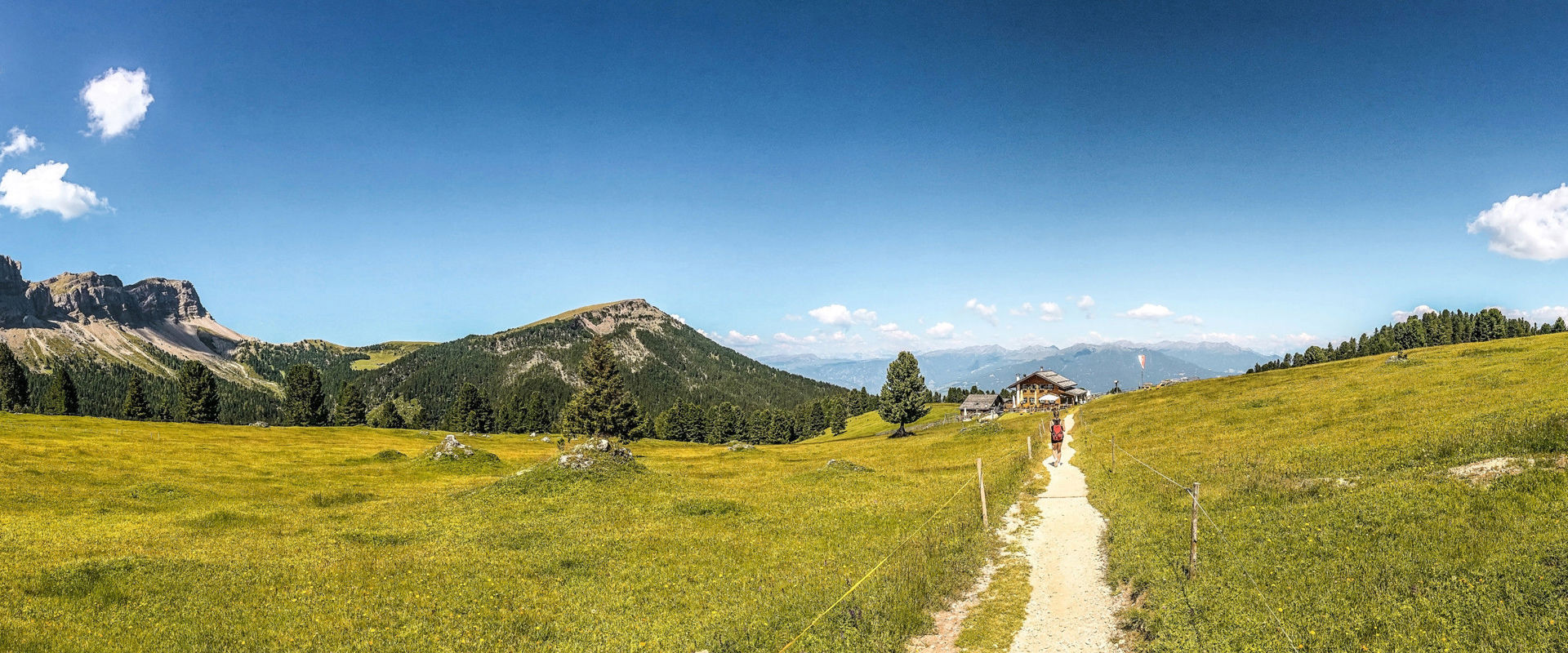 Hiking on Alpine meadows in Villnöss