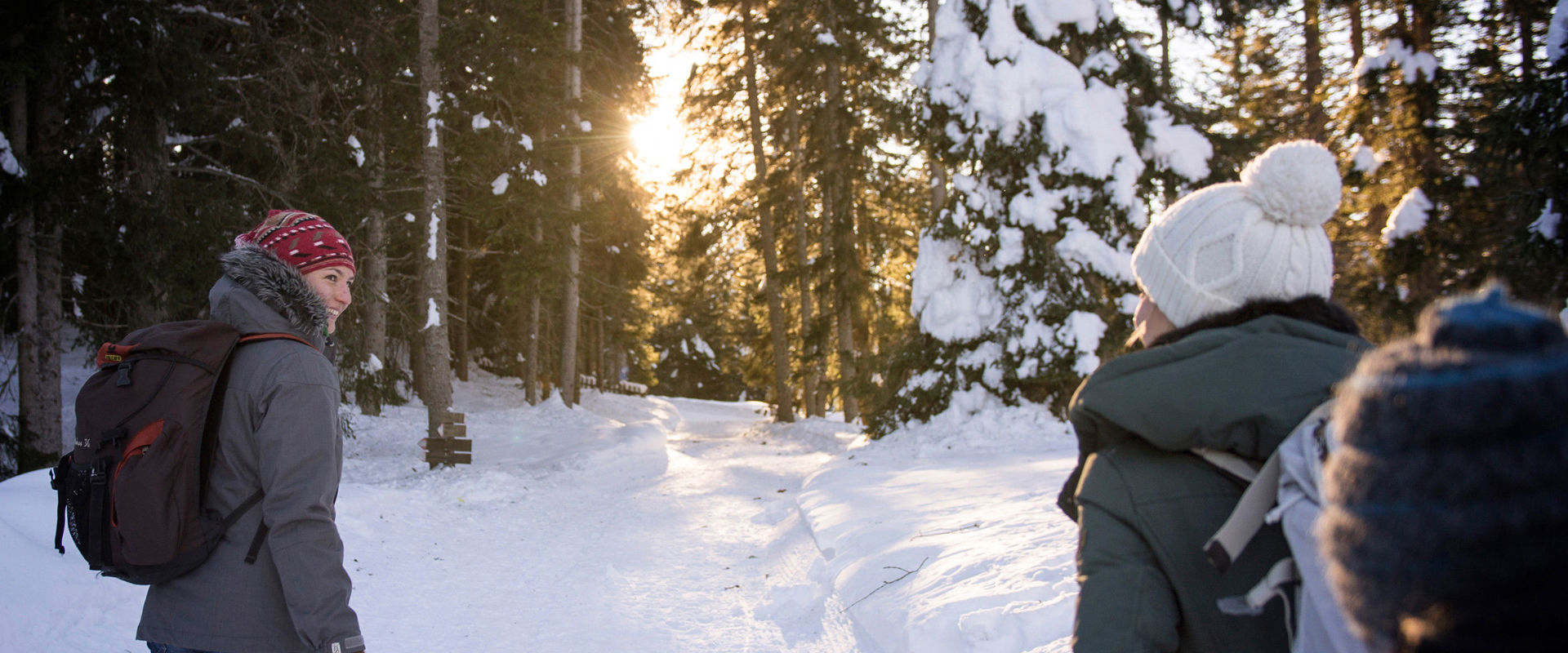 Vitalpina in winter A group of hikers in winter.