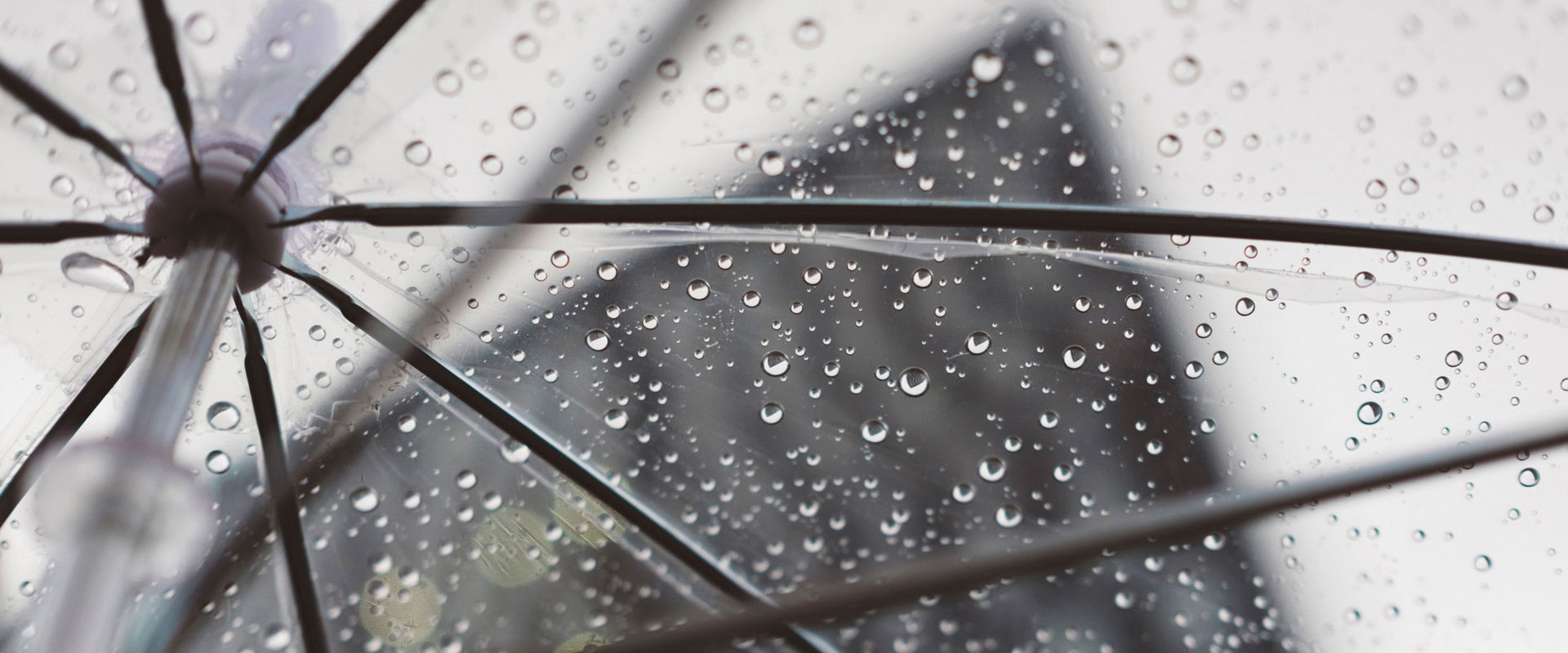 Rainy days Close-up of an umbrella from below.