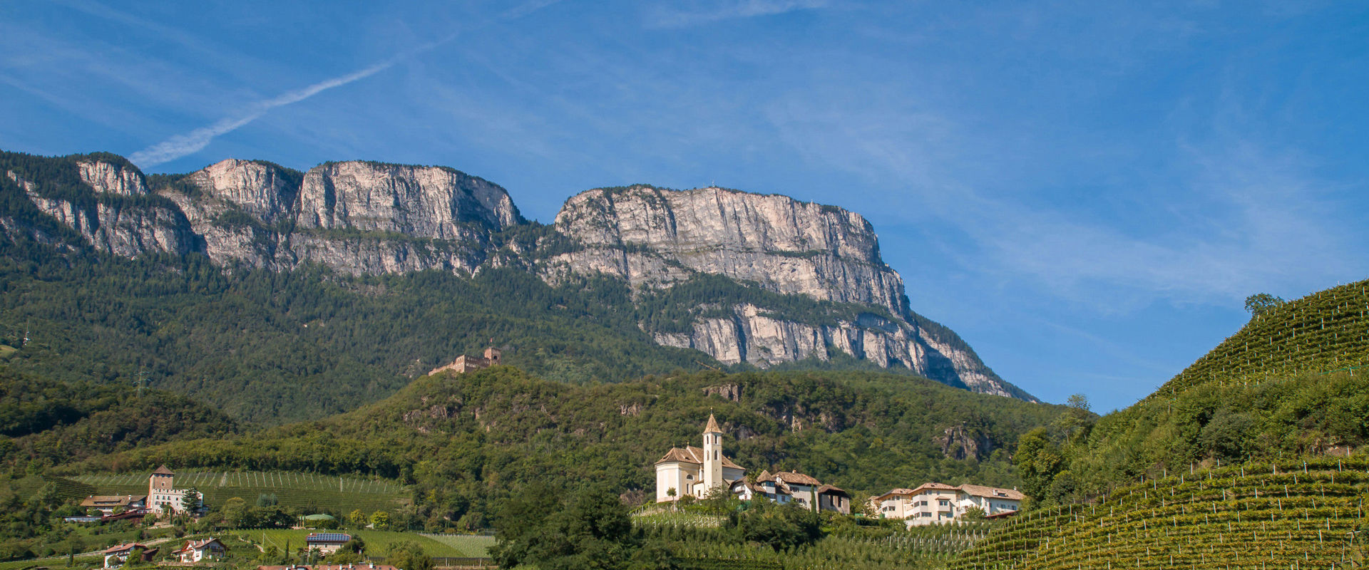 Gantkofl  View of the Mendel to the Gantkofel, the vineyards and the small villages of the area.