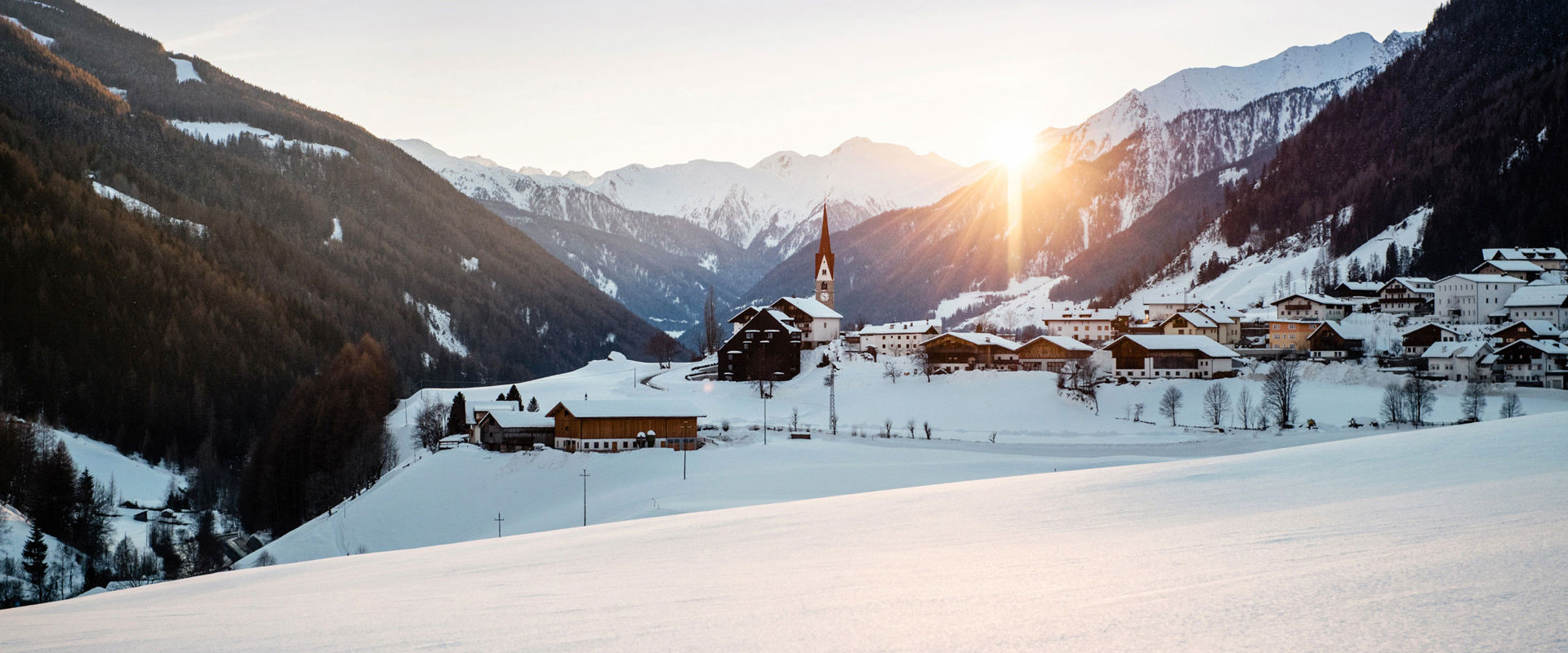 St. Jakob in the Ahrntal Valley The snow-covered village of St. Jakob in the Ahrntal Valley