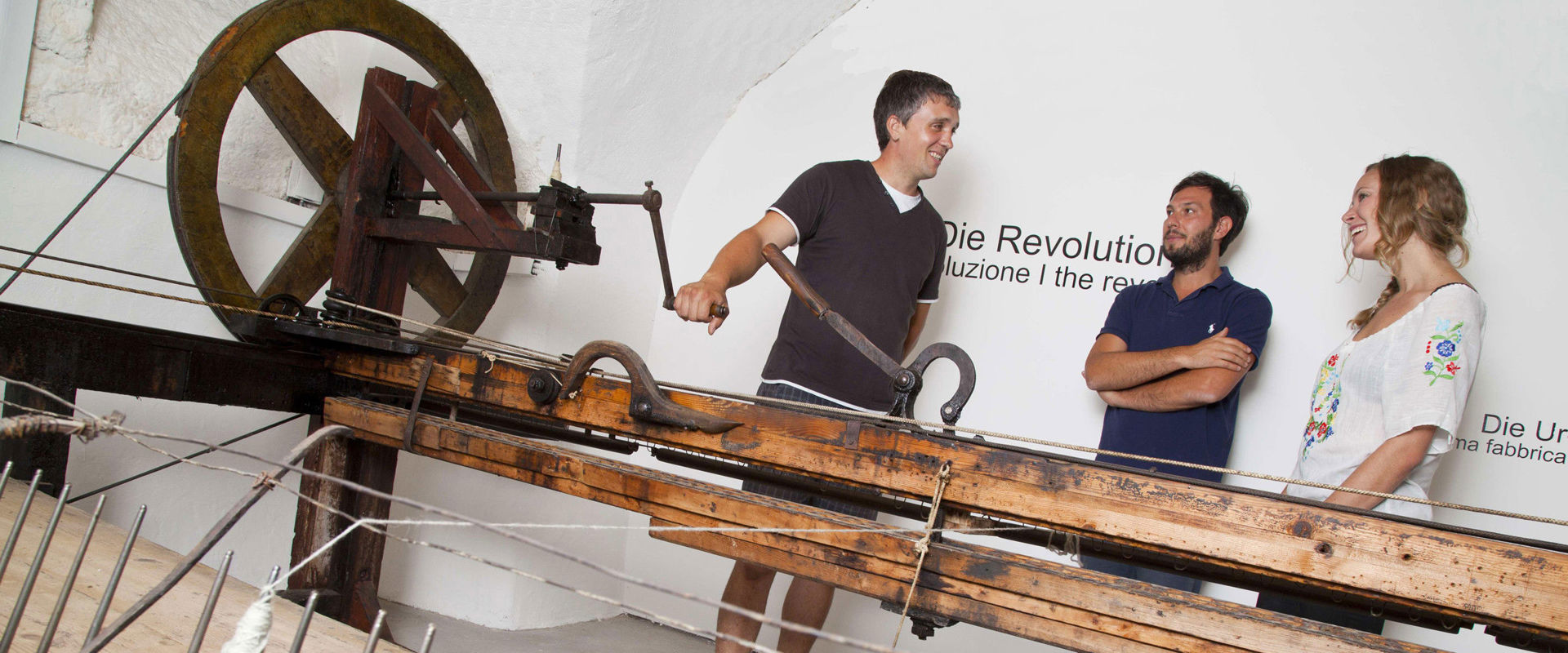 Museum Of People Through Time Three visitors in the museum.