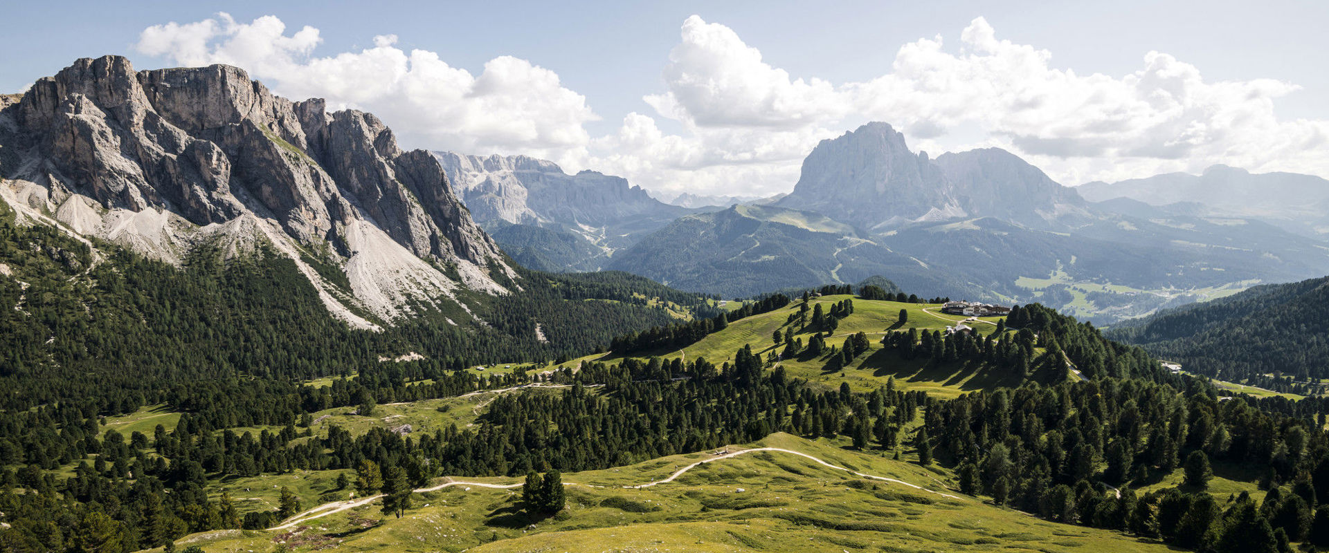 Stevia with high-alpine pasture and Dolomites view in Gröden