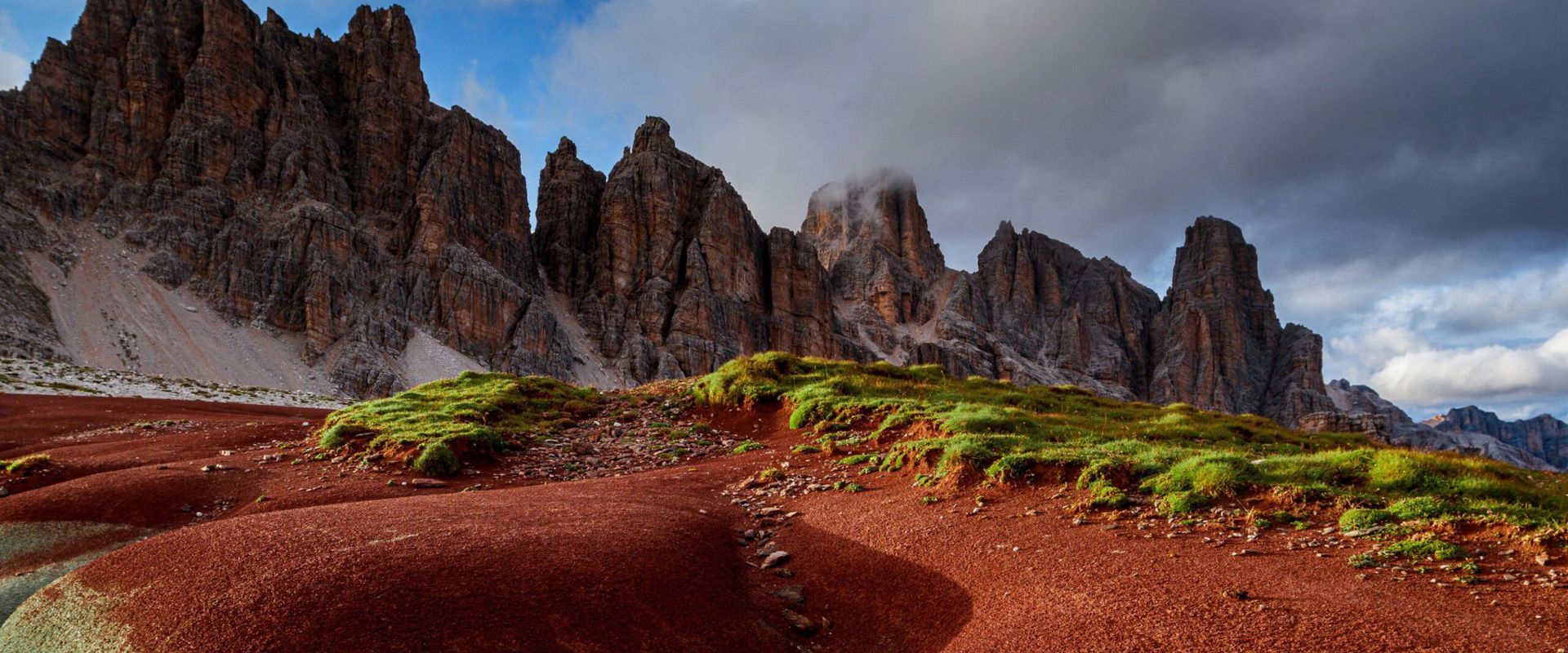The Dolomites seen from an unusual perspective.
