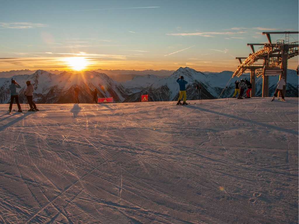 Skiing at sunrise in the ski resorts of South Tyrol is a unique experience!